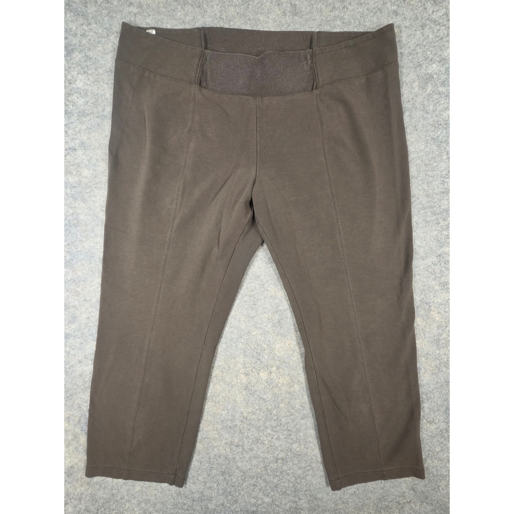 Eileen Fisher XL Brown Italian Fabric Viscose Blend Cropped Pants *Distressed*